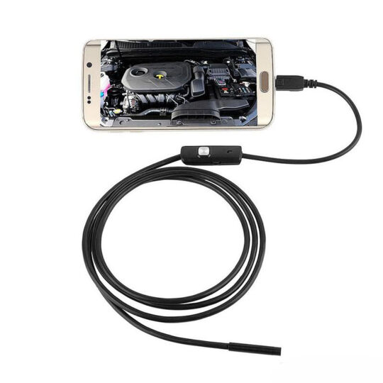 Endoskopická kamera OTG s vestavěným LED světlem, připojení USB a microUSB, 5 metrů