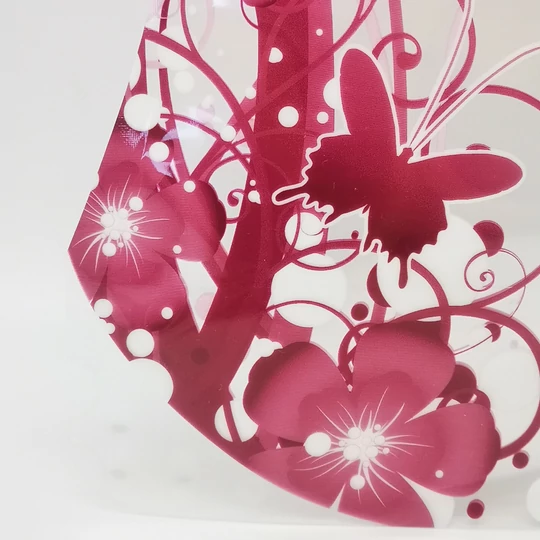 Plastová skládací váza s květinovým vzorem 28 cm