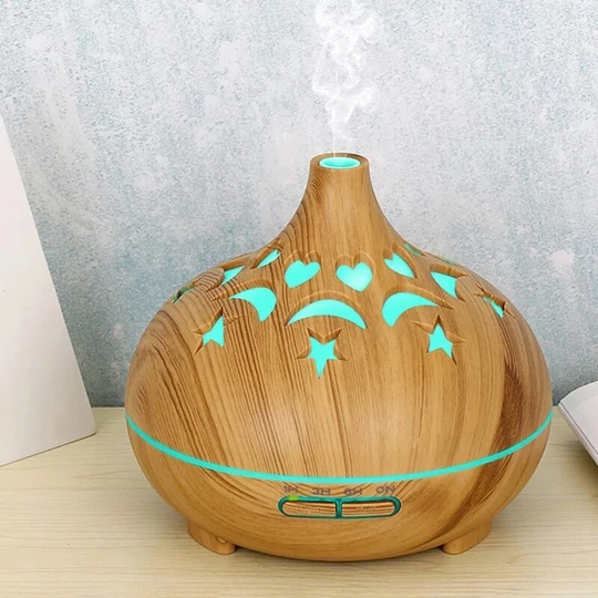 Aromaterapeutický odpařovač, ultrazvukový zvlhčovač vzduchu, difuzér vůně s dálkovým ovládáním - cibulový, světelný vzor