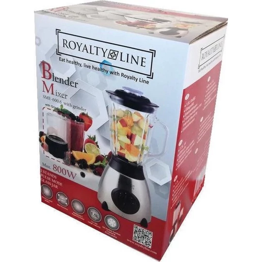 Royalty Line mixér s 1,5litrovou skleněnou nádobou a nástavcem na mlýnek na kávu, 800W