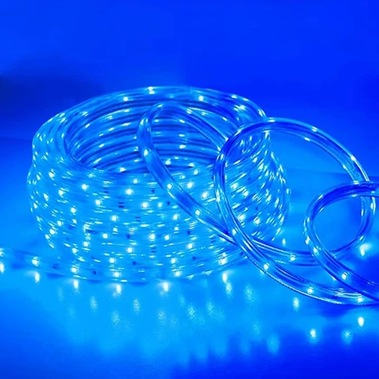 Venkovní LED světelný kabel, modrý, 8 programů, 10 metrů
