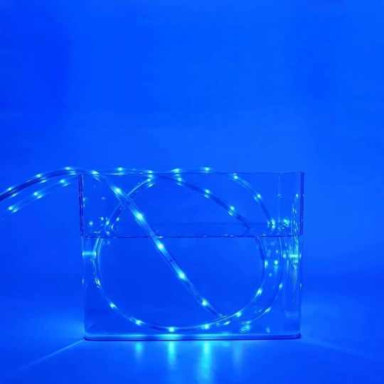 Venkovní LED světelný kabel, modrý, 8 programů, 10 metrů