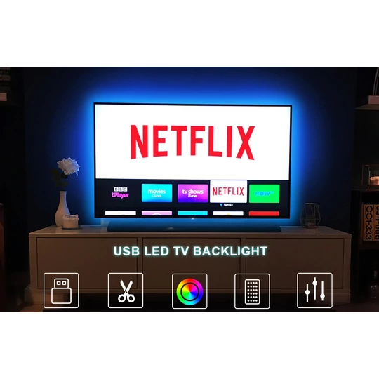 Univerzální USB LED pásek, TV podsvícení, s dálkovým ovládáním