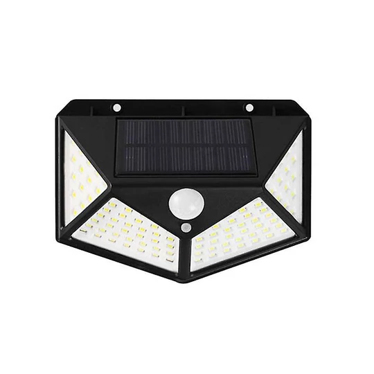 100 LED solární nástěnné světlo se senzorem pohybu, 4 LED panely