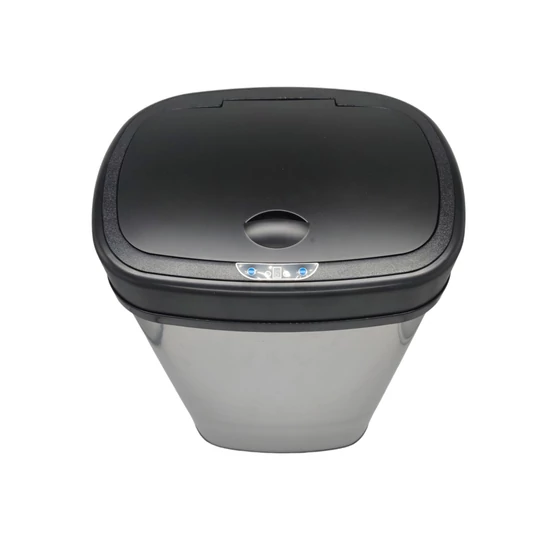 Automatická popelnice Sensory 50 l, inox, s černým víkem, SD-007-B