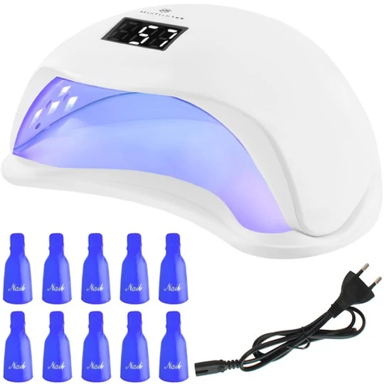 Digitální UV LED lampa na nehty, 24 LED, s detekcí pohybu, časovačem, s 10 hybridními klipy na odstranění nehtů