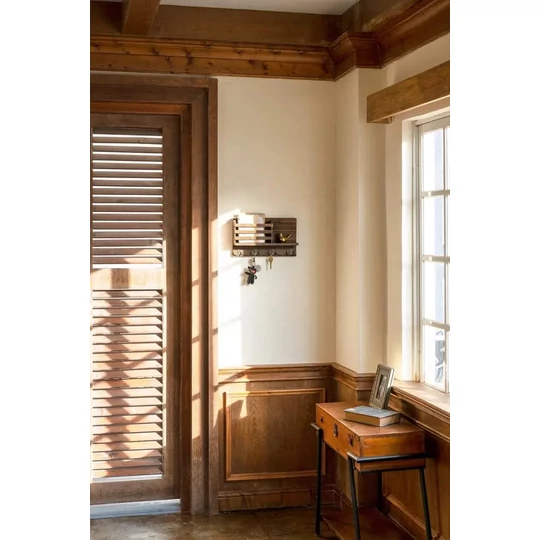 Elite Home® Nástěnný rustikální dřevěný držák na klíče a dokumenty