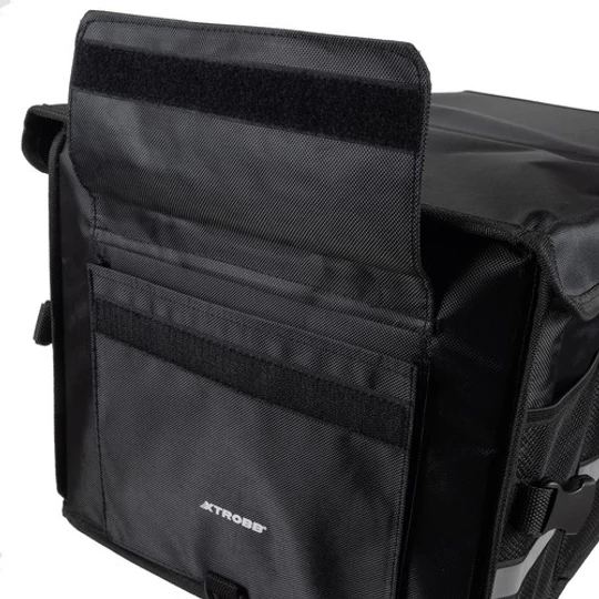Organizér do zavazadlového prostoru auta se skládacími úložnými kapsami a víkem na suchý zip, 50 litrů, černý