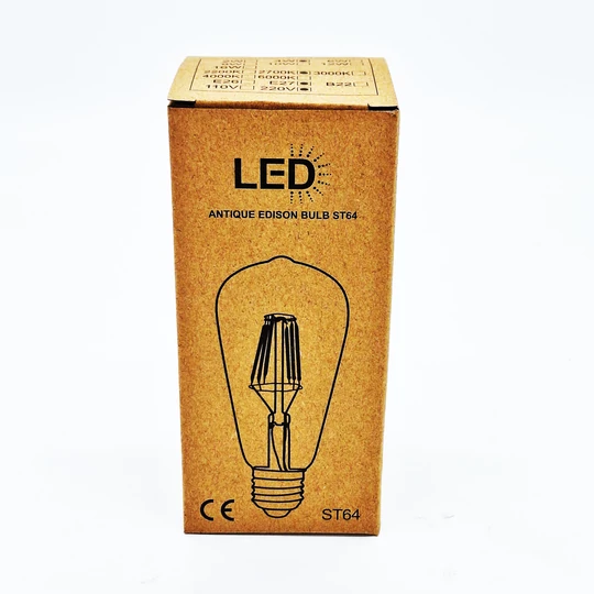 Edisonova žárovka, žárovka LED retro, zdroj světla, 4W, 2700K, teplá bílá