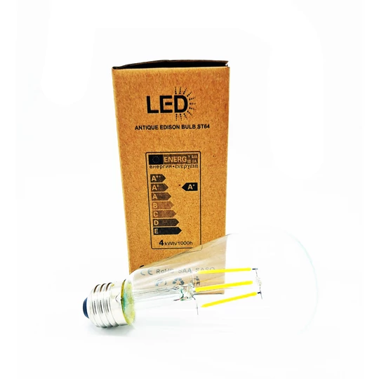 Edisonova žárovka, žárovka LED retro, zdroj světla, 4W, 2700K, teplá bílá
