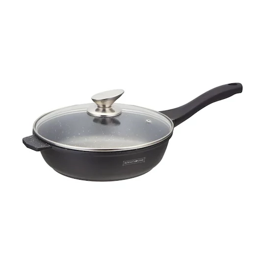 Pánev se skleněnou poklicí a mramorovým povrchem Royalty Line, 24 cm, RL-BDF24ML