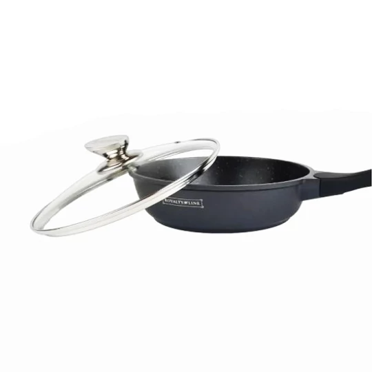 Pánev se skleněnou poklicí a mramorovým povrchem Royalty Line, 24 cm, RL-BDF24ML