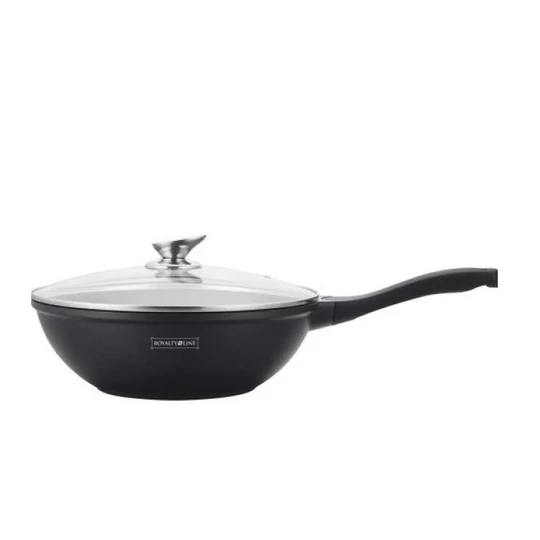 Pánev Royalty Line s mramorovým povrchem a skleněnou poklicí, 28 cm, RL-BDF28ML