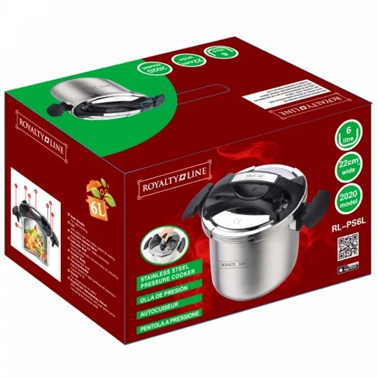 Nerezový odpadkový koš Royalty Line, 6 litrů, šířka 22 cm, RL-PS6L
