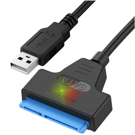Sata-USB adaptér kabel pro pevné disky (SSD, HDD) a externí disky, 3.0 Plug & Play adaptér, rychlý přenos dat, 33,5 cm