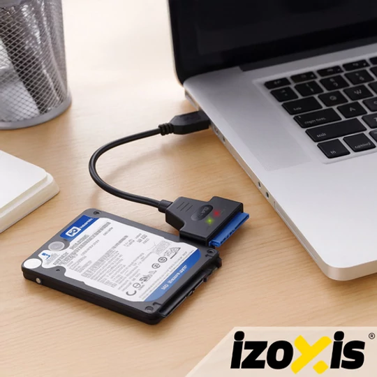 Sata-USB adaptér kabel pro pevné disky (SSD, HDD) a externí disky, 3.0 Plug & Play adaptér, rychlý přenos dat, 33,5 cm