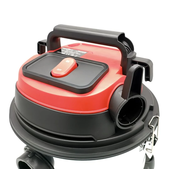 Průmyslový suchovlhký vysavač se dvěma sacími hlavicemi 2500 W, 20 l nádrž + HEPA filtr, červený vršek