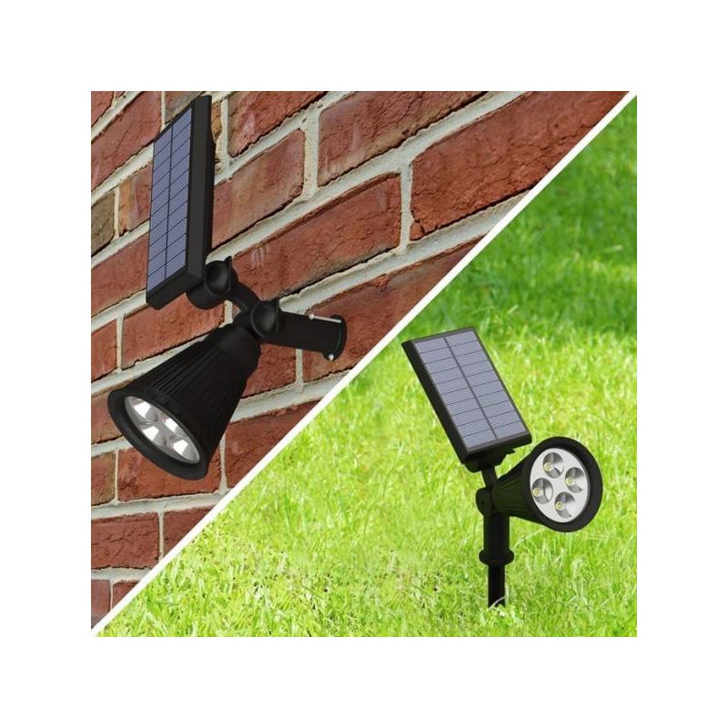Solární panel, zásuvný nebo nástěnný, černý