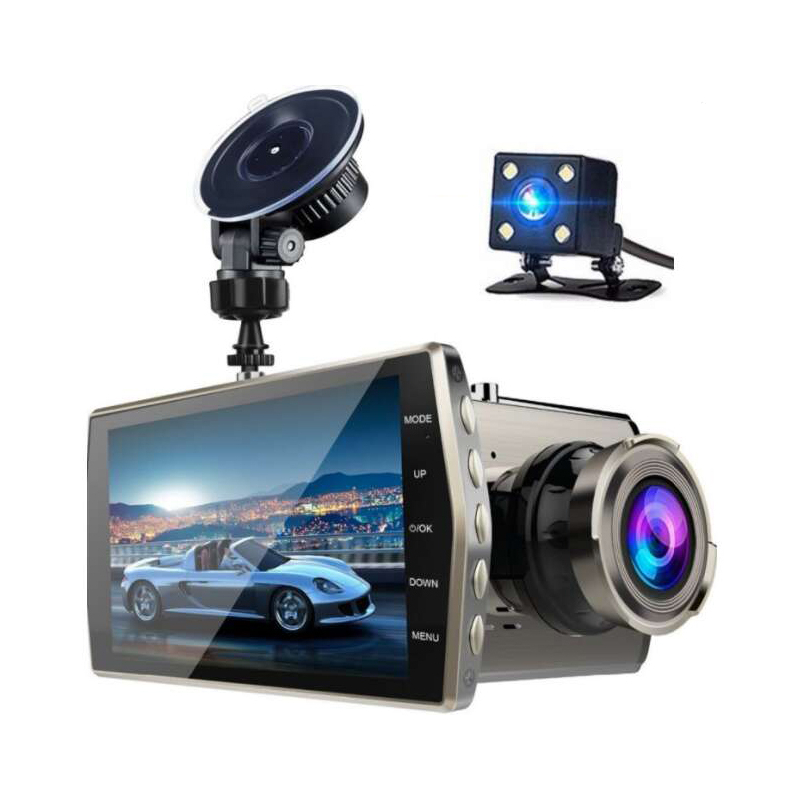 Autokamera FullHD 1080P s cúvacou kamerou, vstavaným G-senzorom a LED svetlom